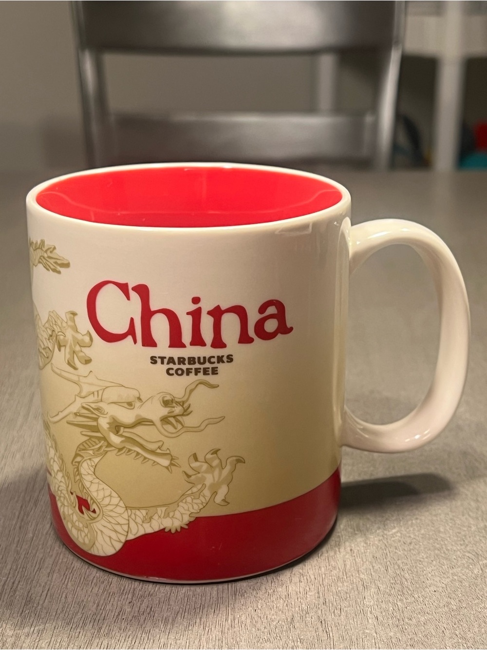 Starbucks China Dragon Mug in Red and Cream 16oz New without box